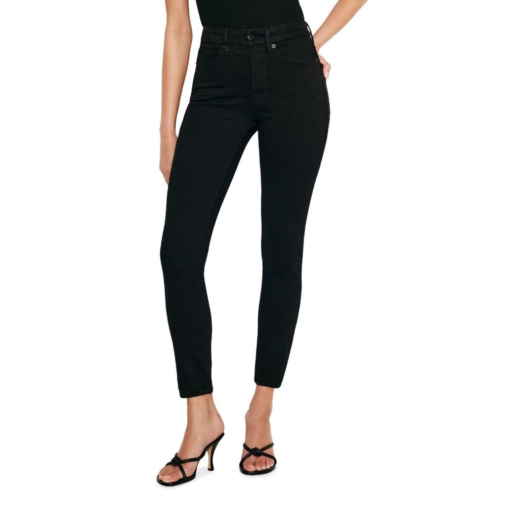 Good American Good Legs Crop Skinny Jeans Black‎ Denim Stretch NWT Sz 12/31
